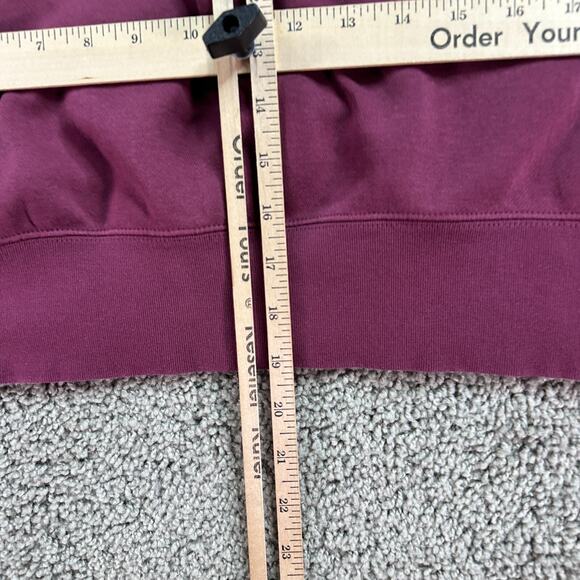 Adidas Trefoil Hoodie Womens Medium Burgundy Red Logo Play Cropped Sweatshirt * - Picture 11 of 13